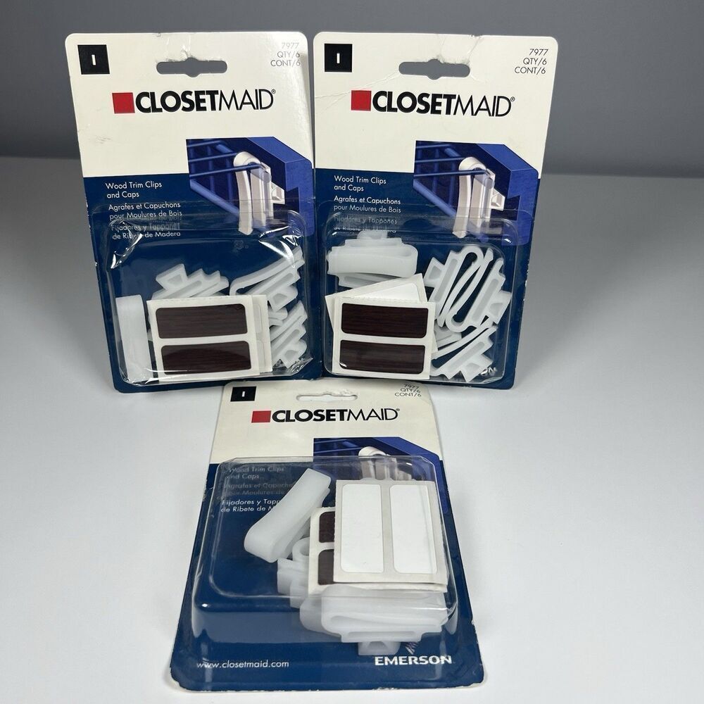 Closet Maid Wood Trim Clips And Caps 7977 Closetmaid  3 Packs Of 6 New